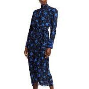 Hunter Mock Neck Long Sleeve Silk Blend Dress